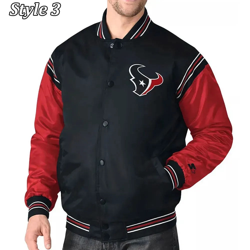 Houston Texans Enforcer Navy and Red Satin Jacket WorthVee