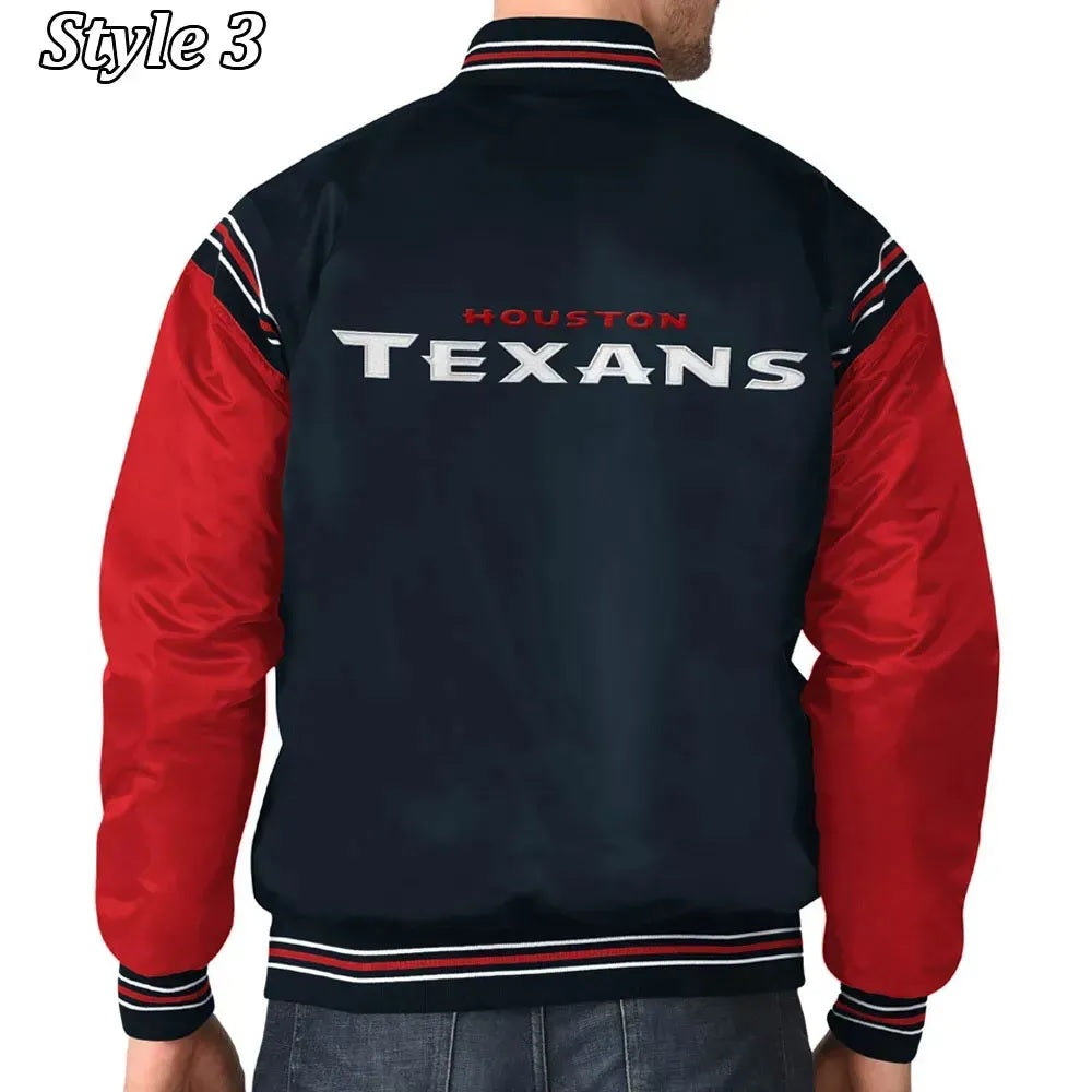 Houston Texans Enforcer Navy and Red Satin Jacket WorthVee