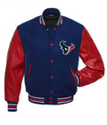 Houston Texans NFL Letterman Red and Blue Jacket WorthVee