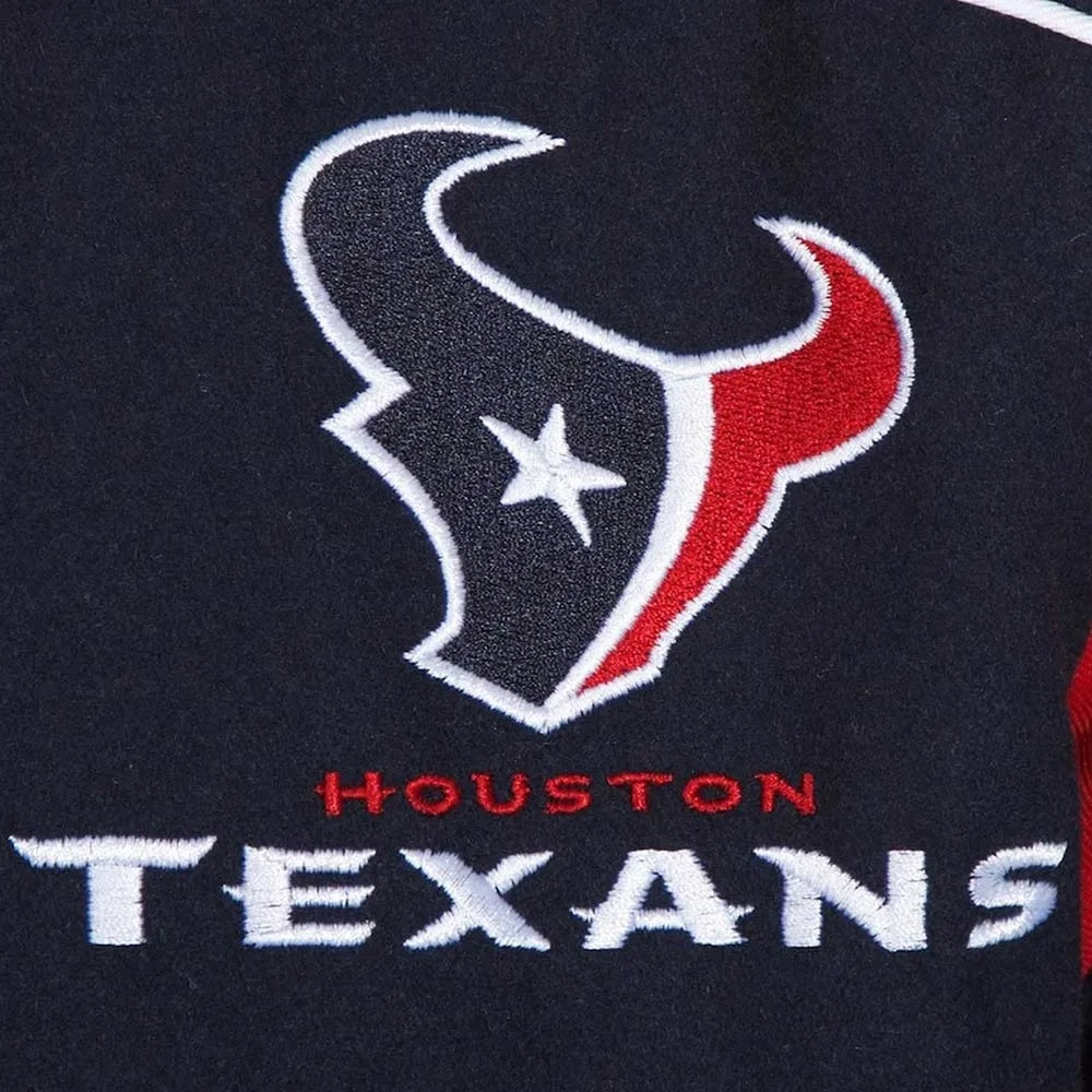 Houston Texans Teddy Embroidered Varsity Wool Jacket WorthVee