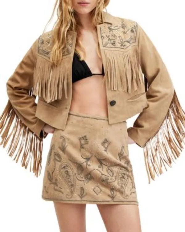 How To Get To Heaven From Belfast Bronagh Gallagher Suede Fringed Jacket