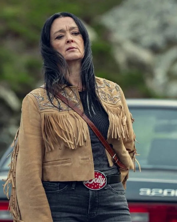 How to Get to Heaven From Belfast Bronagh Gallagher Suede Fringe Jacket