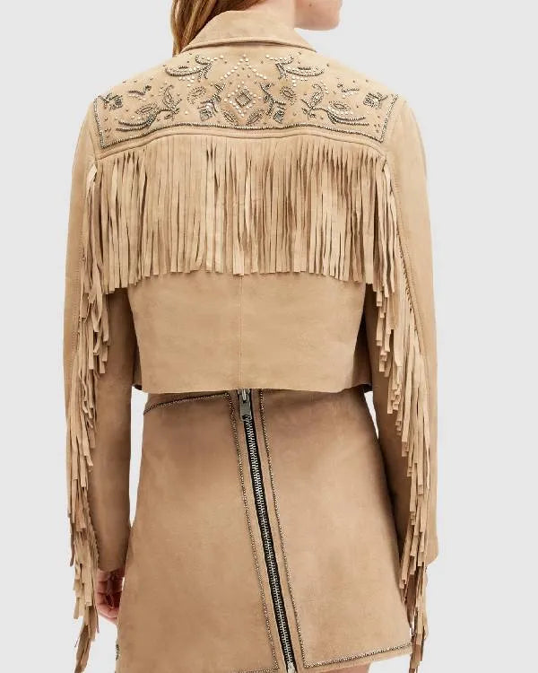 How to Get to Heaven From Belfast Bronagh Gallagher Suede Fringe Jacket