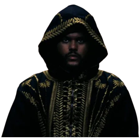 Hurry Up Tomorrow The Weeknd Golden Embroidered Hooded Coat Clanton Jacket