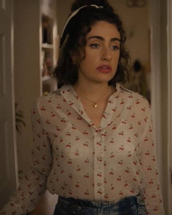 I Love LA Rachel Sennott Cherries Printed Blouse