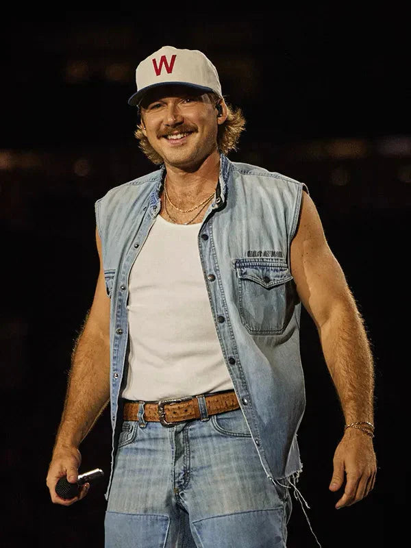 I’m The Problem Tour 2025 Morgan Wallen Blue Vest Clanton Jacket