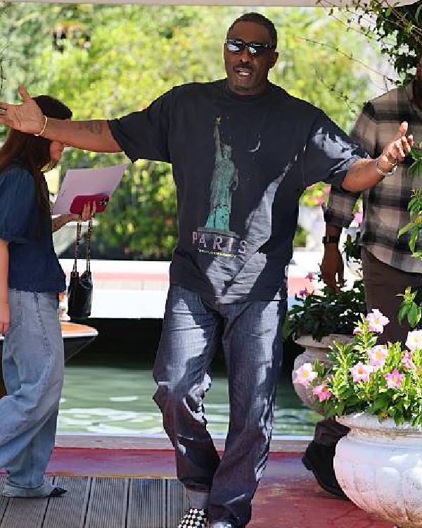 Idris Elba 82nd Venice International Film Festival Black Graphic T-Shirt WorthVee