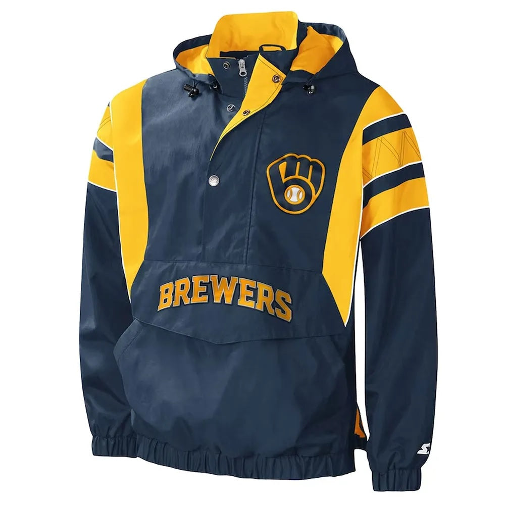 Impact Milwaukee Brewers Half-Zip Hoodie Jacket WorthVee