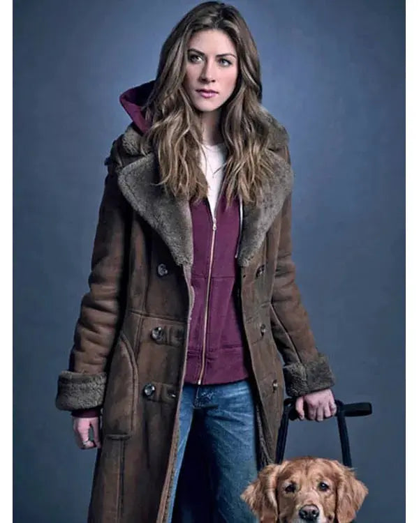 In The Dark S04 Perry Mattfeld Brown Suede Trench Coat WorthVee