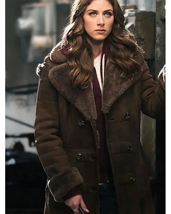 In The Dark S04 Perry Mattfeld Brown Suede Trench Coat WorthVee