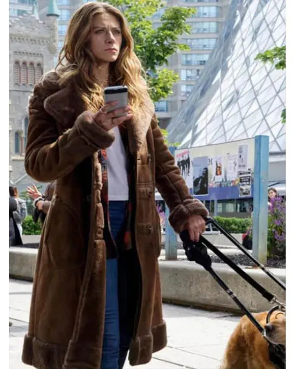 In The Dark S04 Perry Mattfeld Brown Suede Trench Coat WorthVee