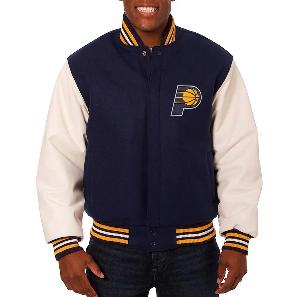 Indiana Pacers Navy and White Varsity Jacket WorthVee
