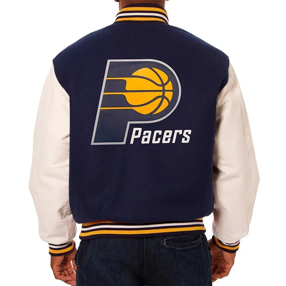Indiana Pacers Navy and White Varsity Jacket WorthVee