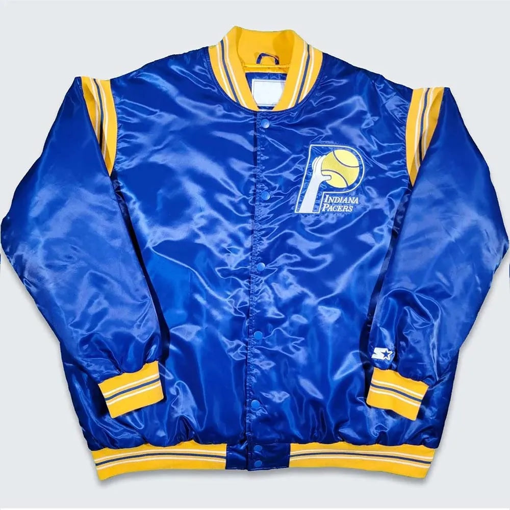 Indiana Pacers Teddy Royal Varsity Satin Jacket WorthVee