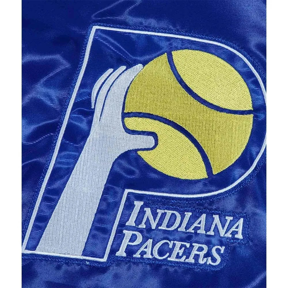 Indiana Pacers Teddy Royal Varsity Satin Jacket WorthVee