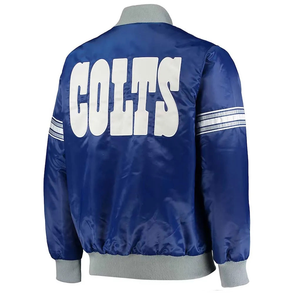 Indianapolis Colts Historic Logo Royal Satin Jacket WorthVee