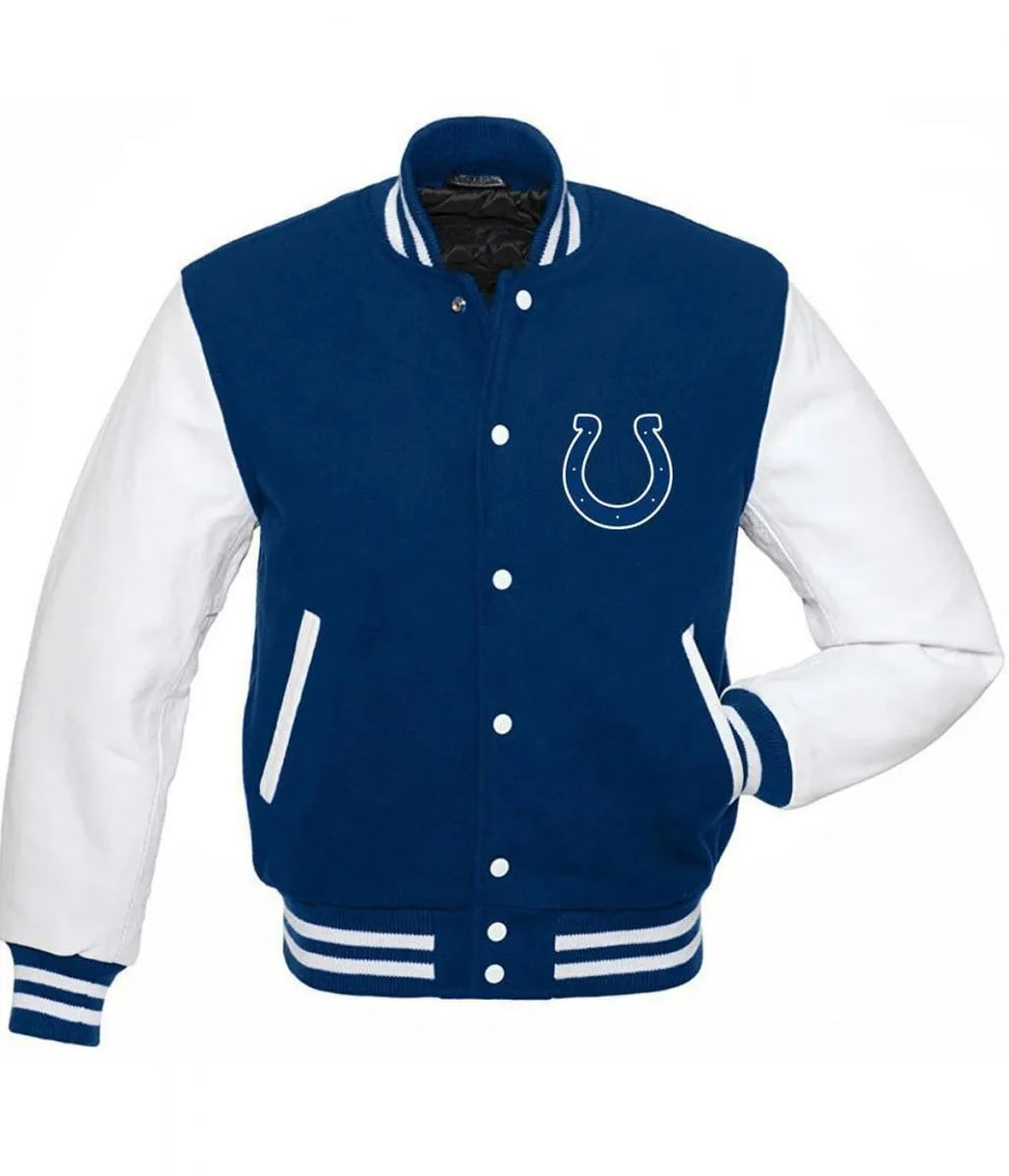 Indianapolis Colts Blue and White Letterman Jacket WorthVee