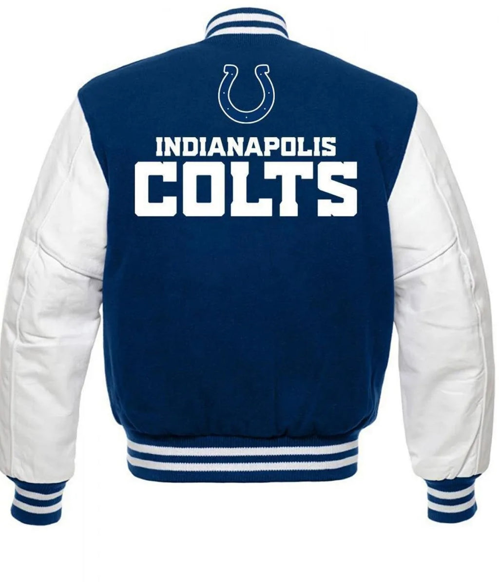 Indianapolis Colts Blue and White Letterman Jacket WorthVee