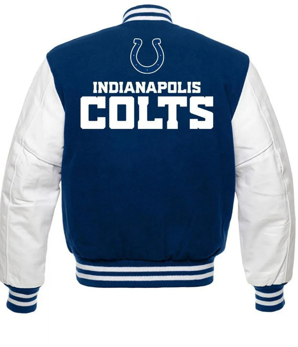 Indianapolis Colts Blue and White Letterman Jacket WorthVee