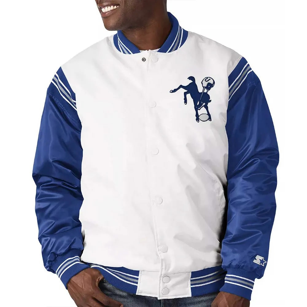 Indianapolis Colts Historic Logo Renegade Satin Jacket WorthVee