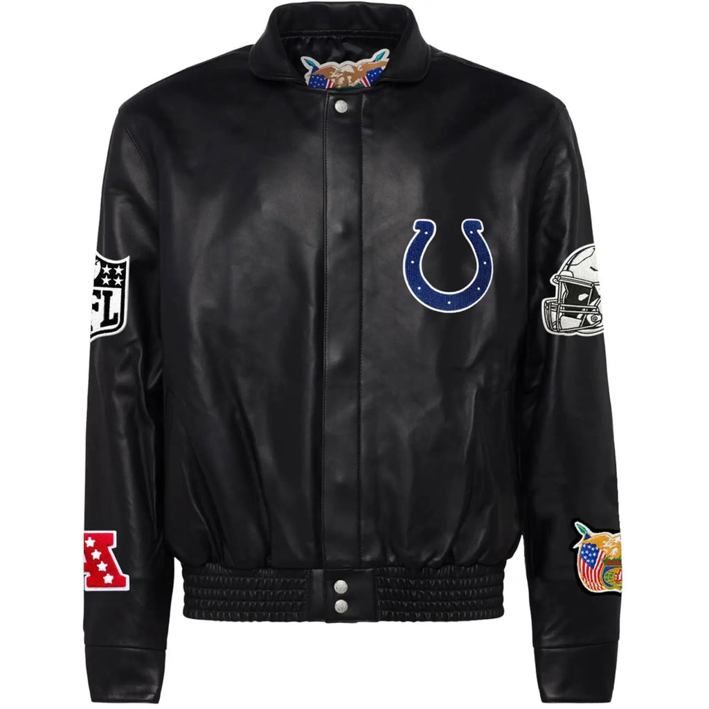 Indianapolis Colts Jeff Hamilton Leather Varsity Jacket WorthVee