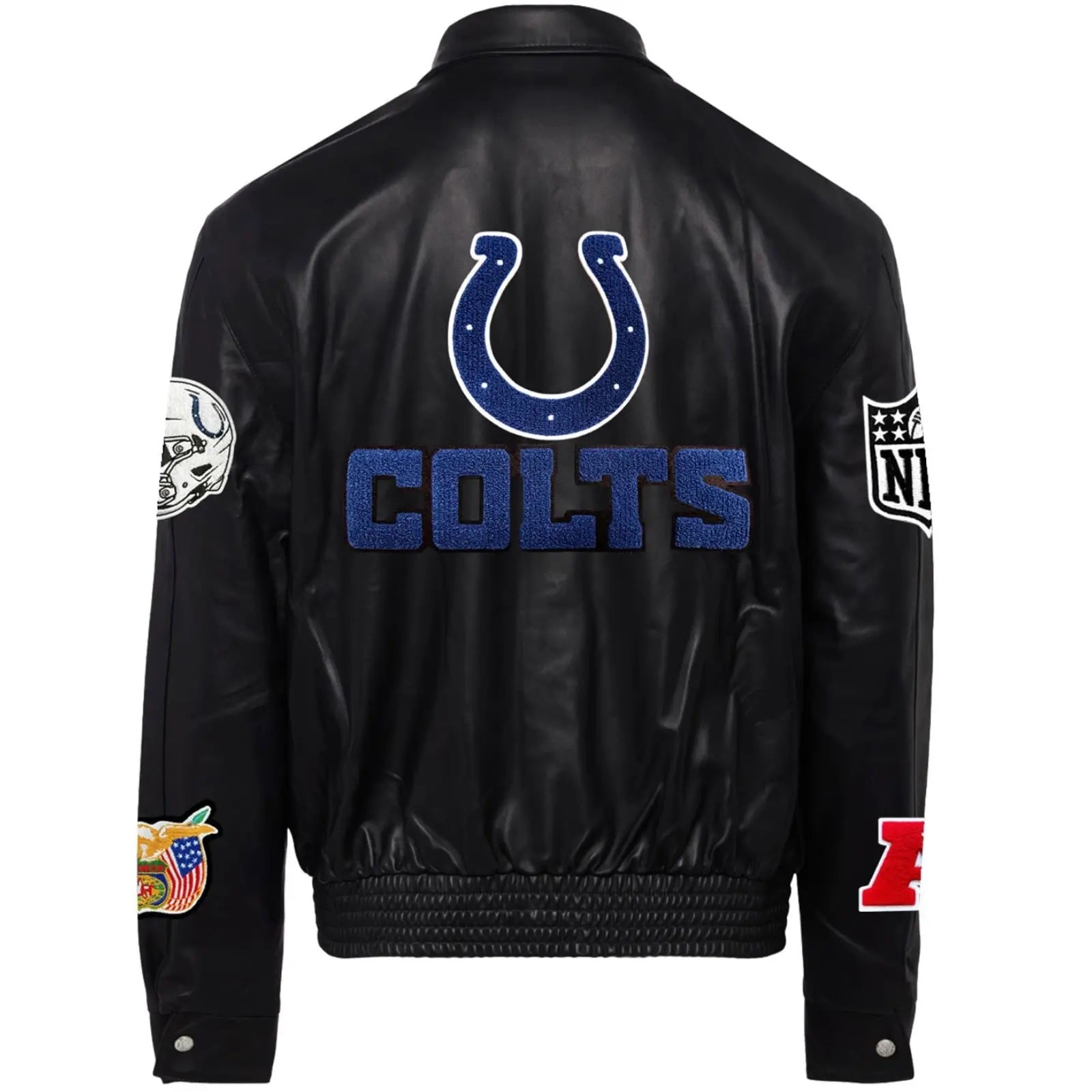 Indianapolis Colts Jeff Hamilton Leather Varsity Jacket WorthVee