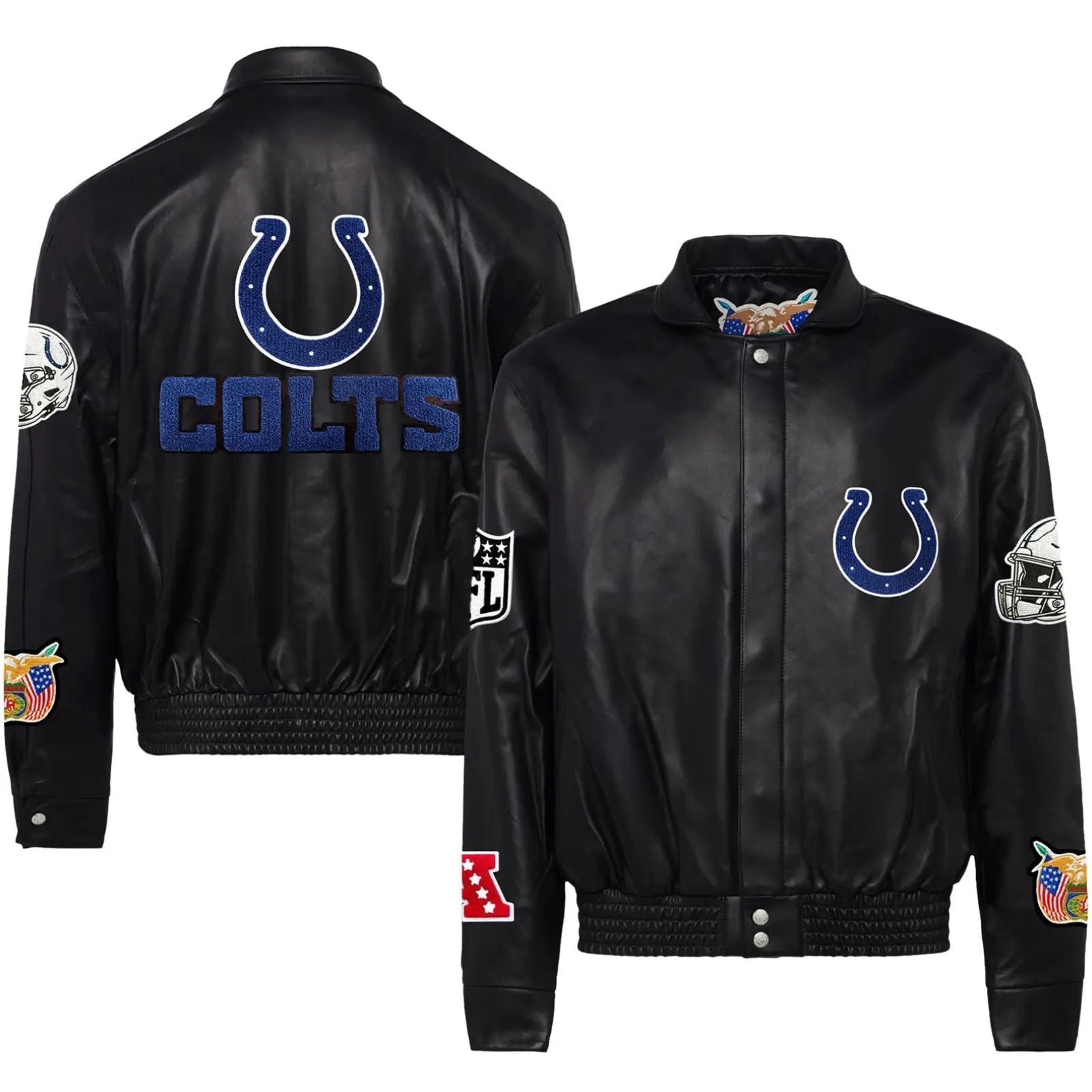 Indianapolis Colts Jeff Hamilton Leather Varsity Jacket WorthVee