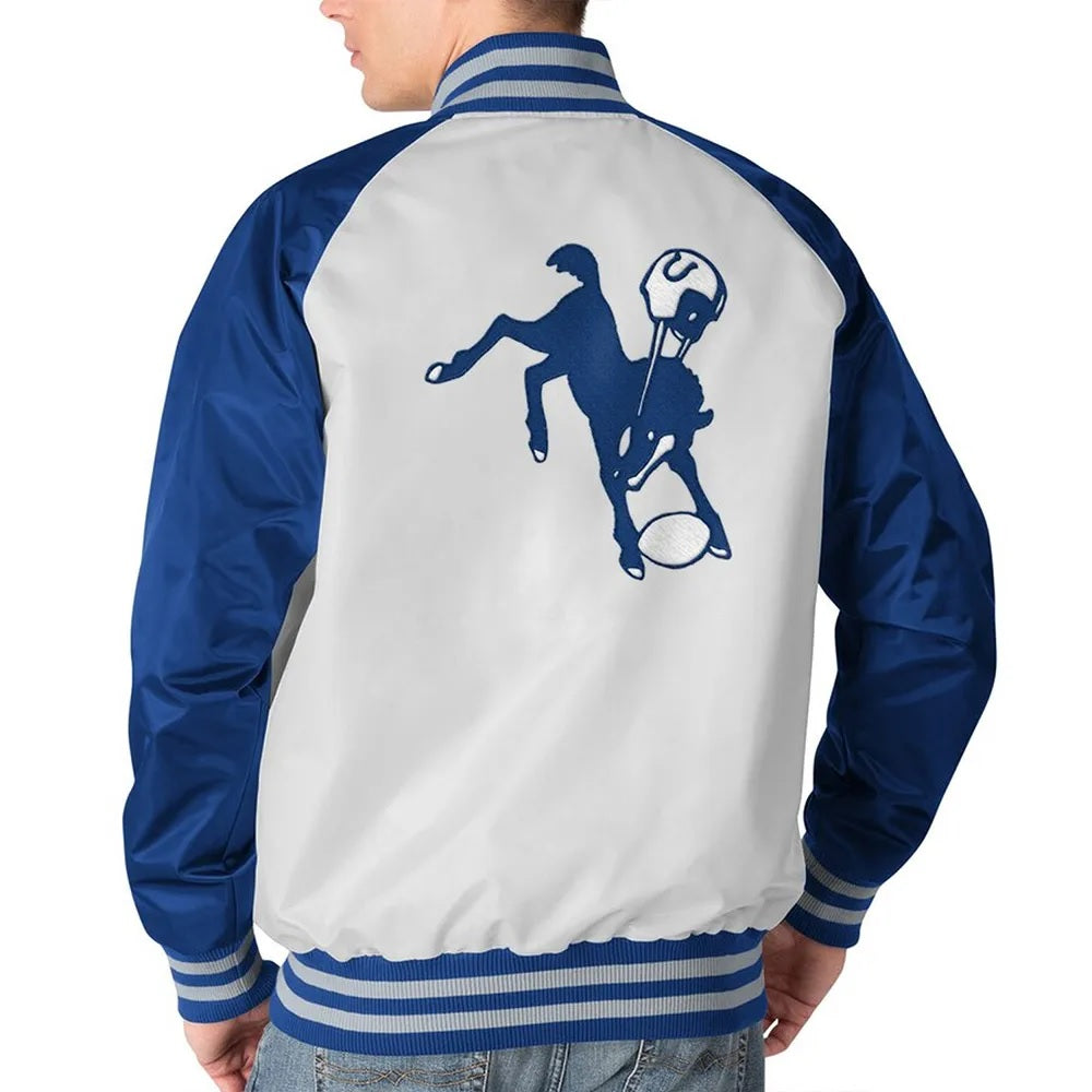 Indianapolis Colts Throwback Varsity Satin Jacket WorthVee