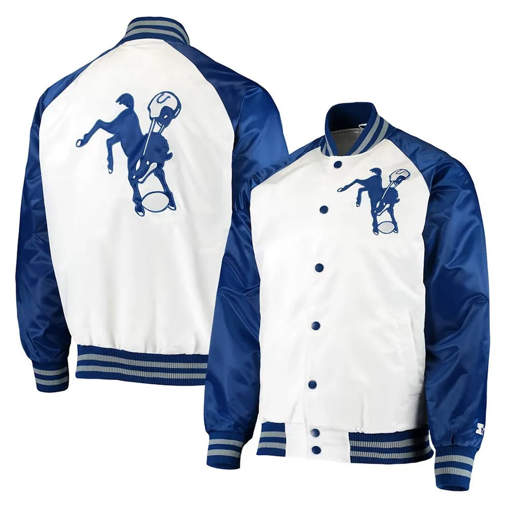 Indianapolis Colts Throwback Varsity Satin Jacket WorthVee