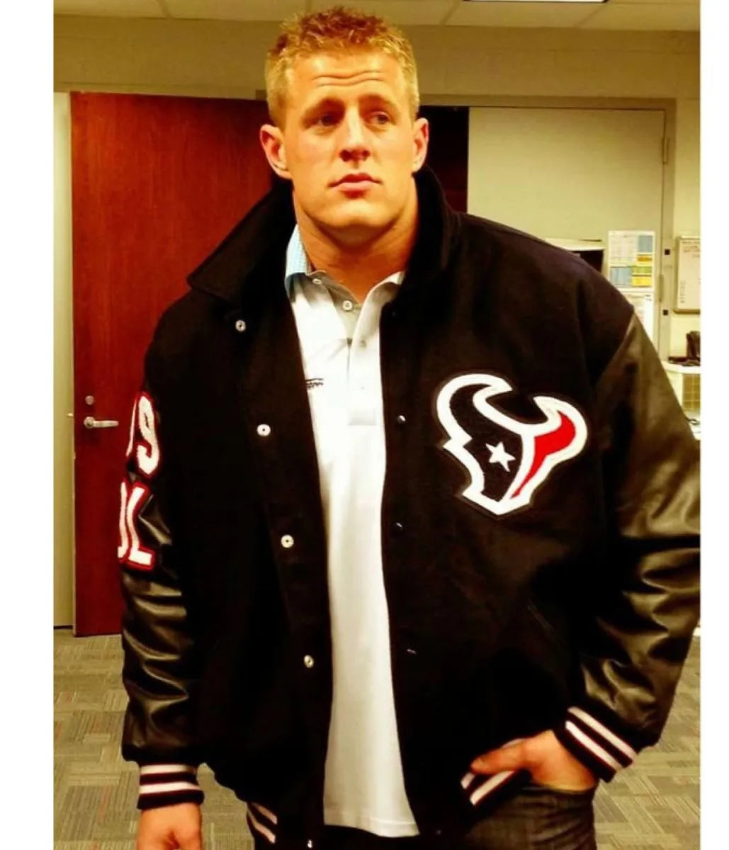 JJ Watt Houston Texas Varsity Black Jacket WorthVee