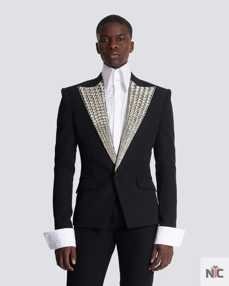 Jacket With Crystal-Embellished Collar Clanton Jacket