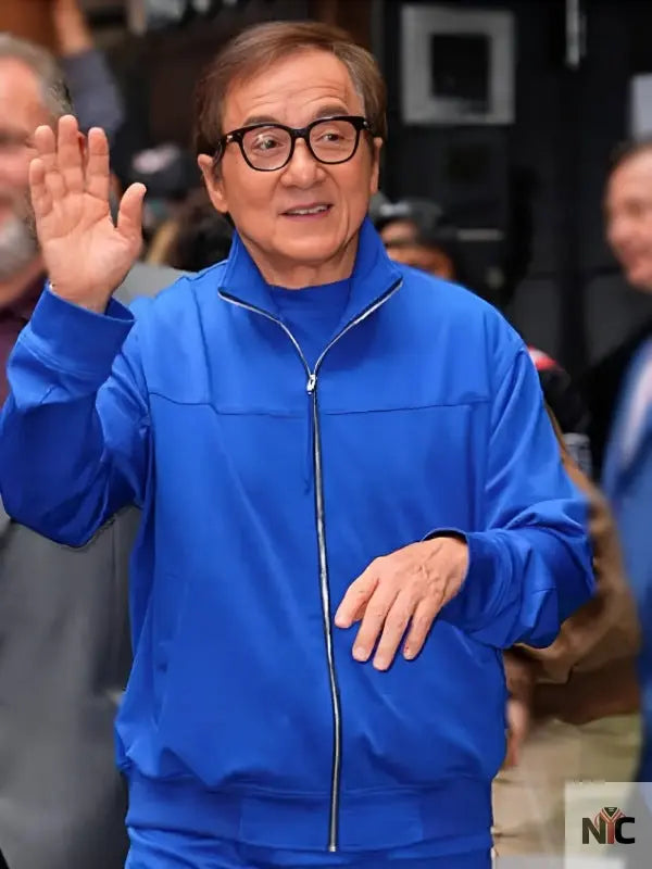 Jackie Chan NYC 2025 Blue Jacket Clanton Jacket