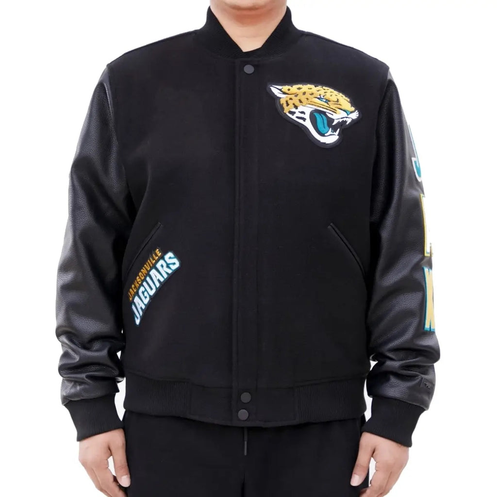 Jacksonville Jaguars Classic Rib Wool and Leather Jacket WorthVee