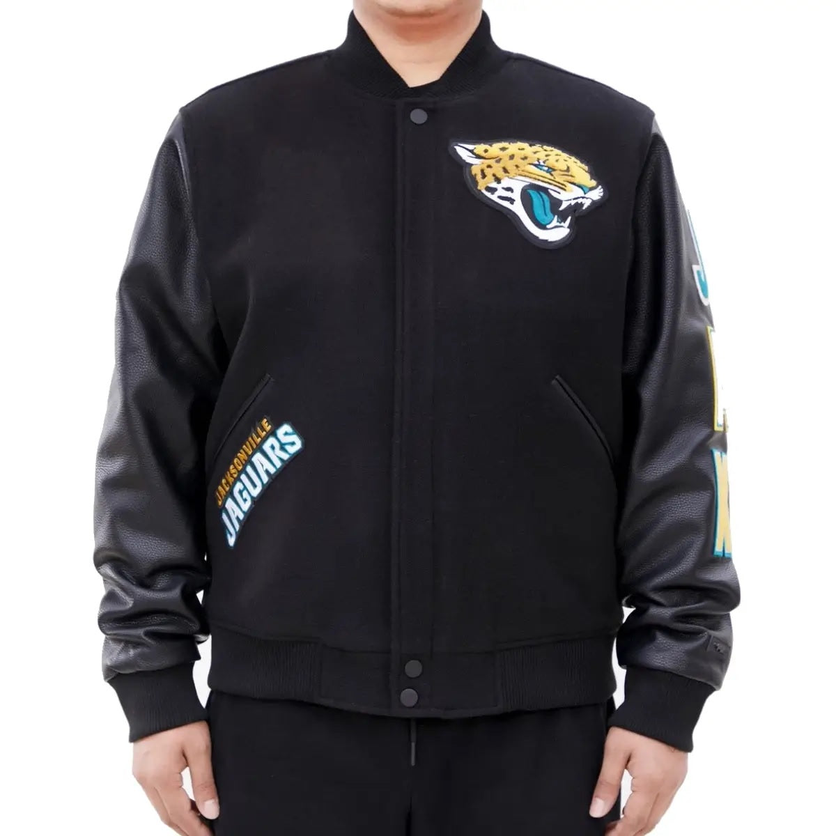 Jacksonville Jaguars Classic Rib Wool and Leather Jacket WorthVee