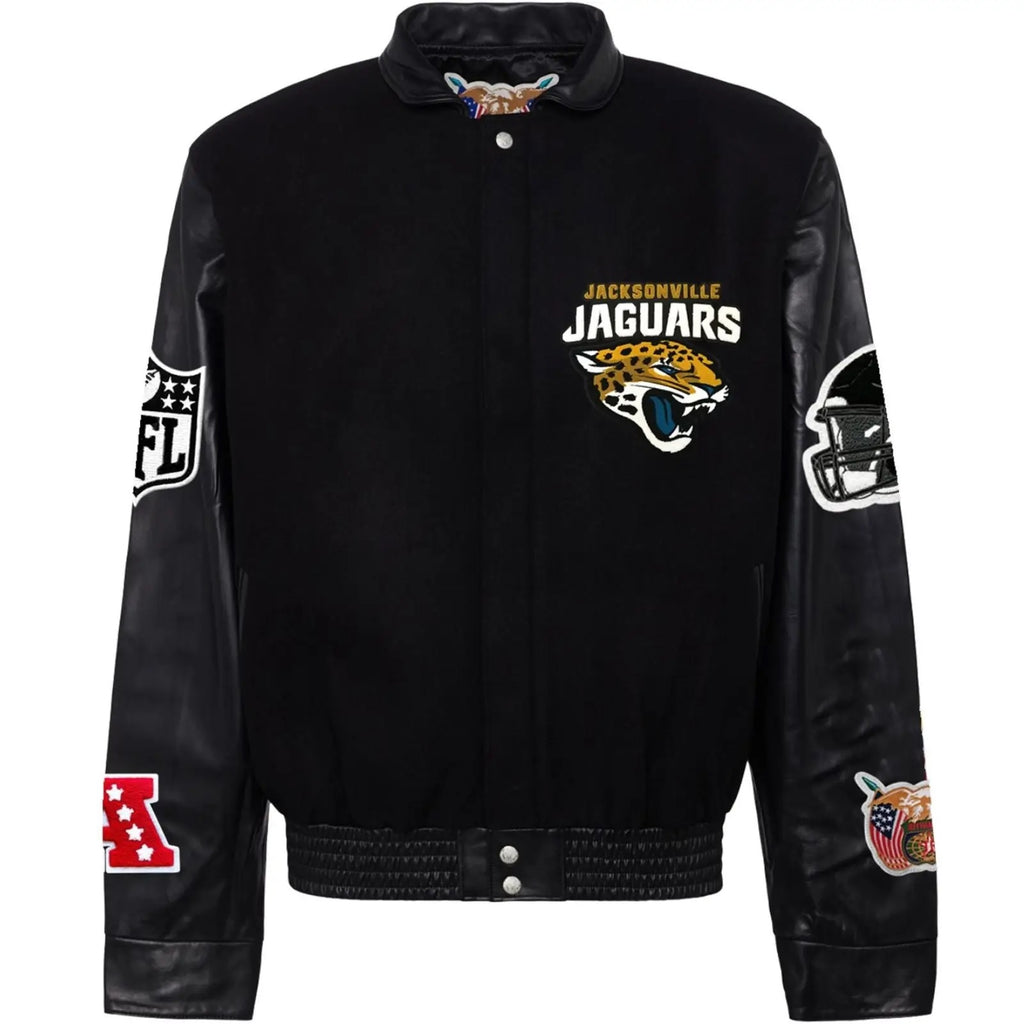 Jacksonville Jaguars Jeff Hamilton Wool and Leather Jacket WorthVee