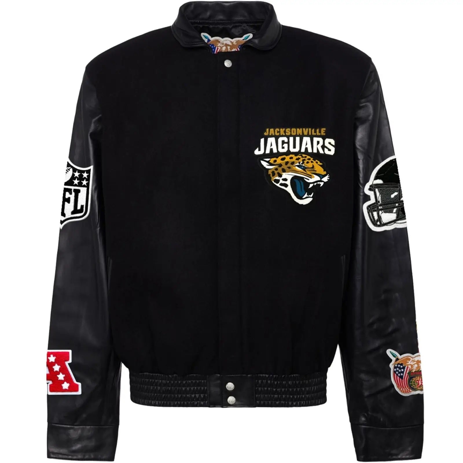 Jacksonville Jaguars Jeff Hamilton Wool and Leather Jacket WorthVee