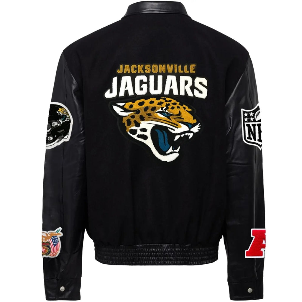 Jacksonville Jaguars Jeff Hamilton Wool and Leather Jacket WorthVee