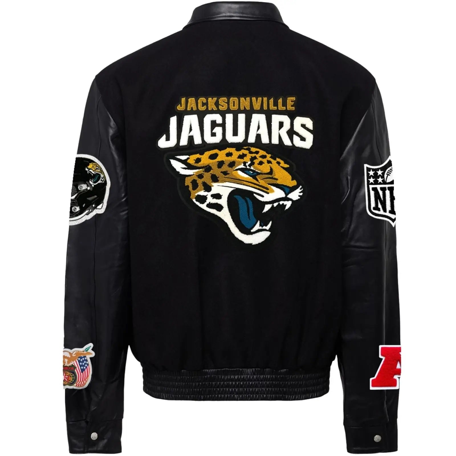 Jacksonville Jaguars Jeff Hamilton Wool and Leather Jacket WorthVee