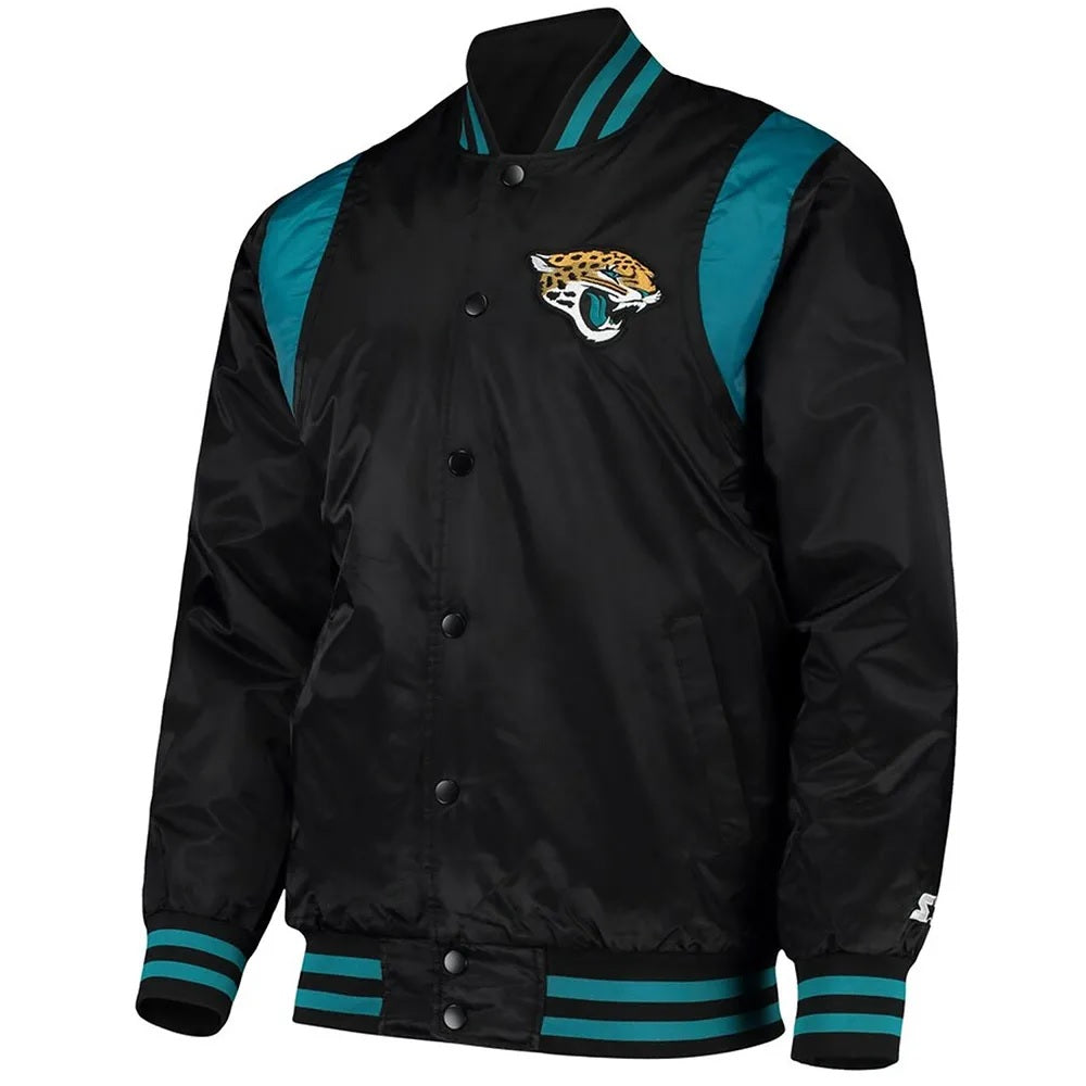 Jacksonville Jaguars Teal and Satin Jacket WorthVee