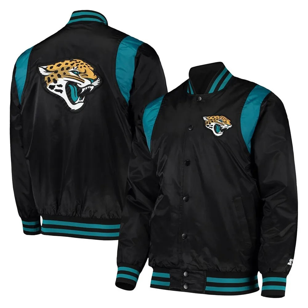 Jacksonville Jaguars Teal and Satin Jacket WorthVee