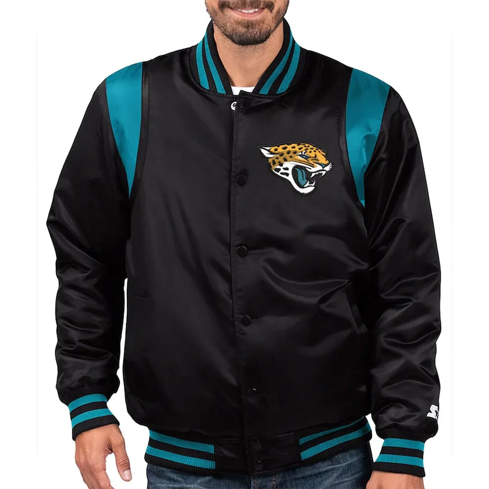 Jacksonville Jaguars Teal and Satin Jacket WorthVee