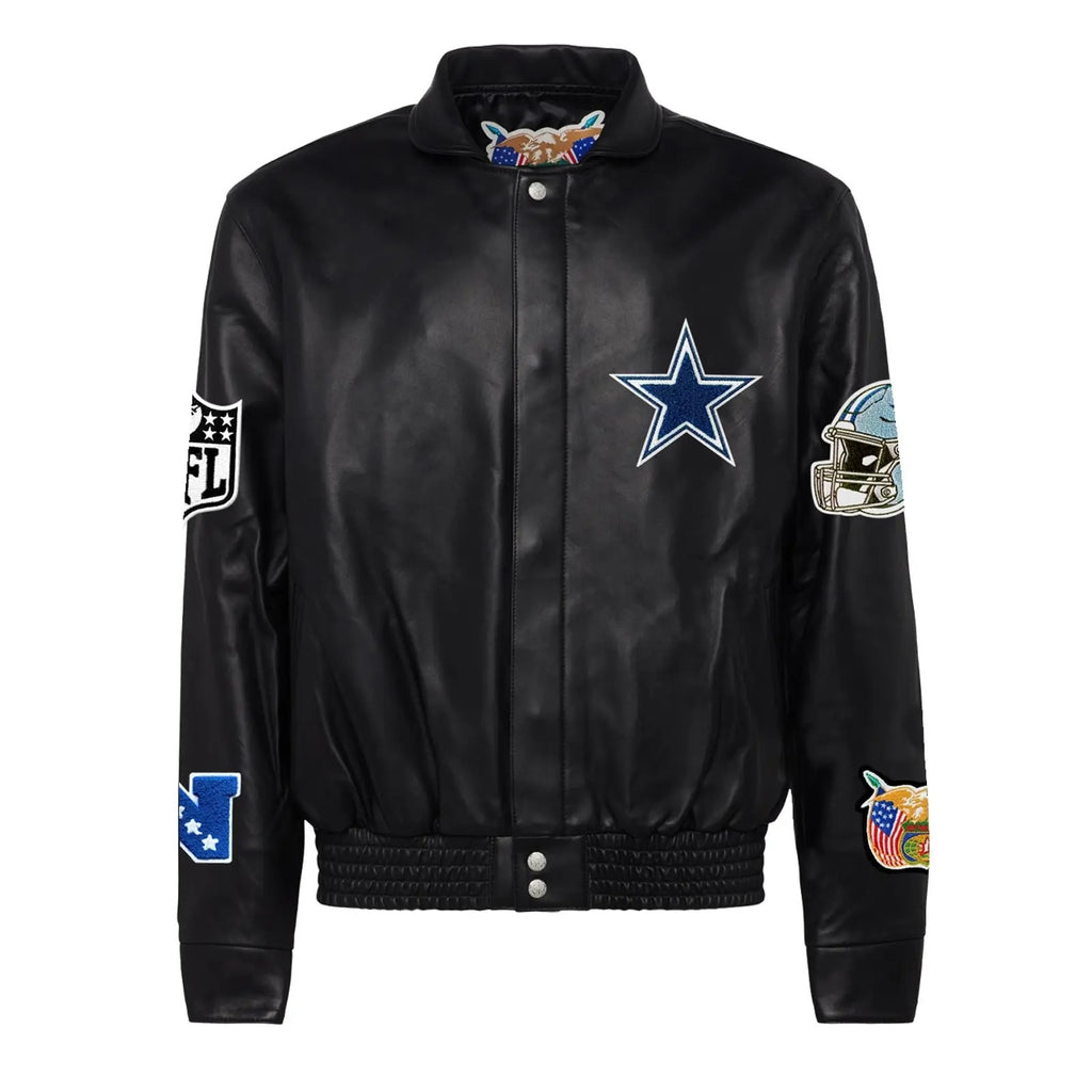 Jeff Hamilton Dallas Cowboys Full Black Leather Jacket WorthVee