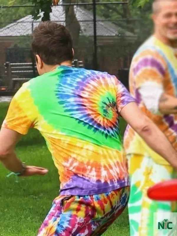 Jimmy Fallon Rainbow Tie Dye Shirt Clanton Jacket