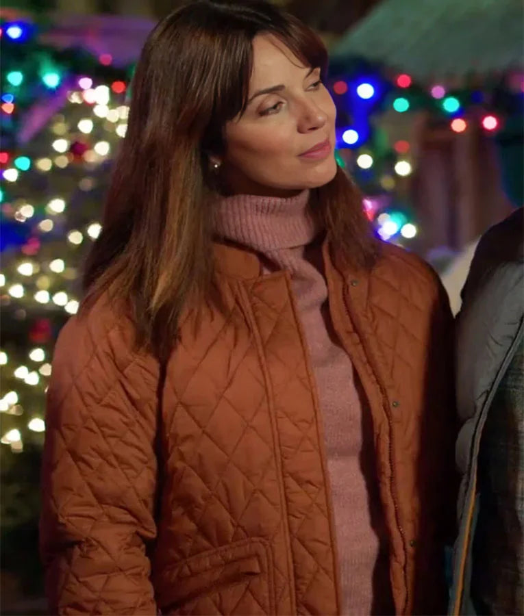 Jingle Bell Love 2024 Michelle Morgan Brown Bomber Jacket