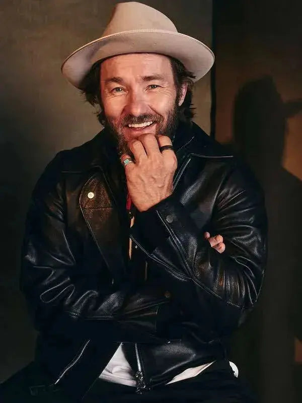 Joel Edgerton Train Dreams 2025 Black Leather Jacket WorthVee