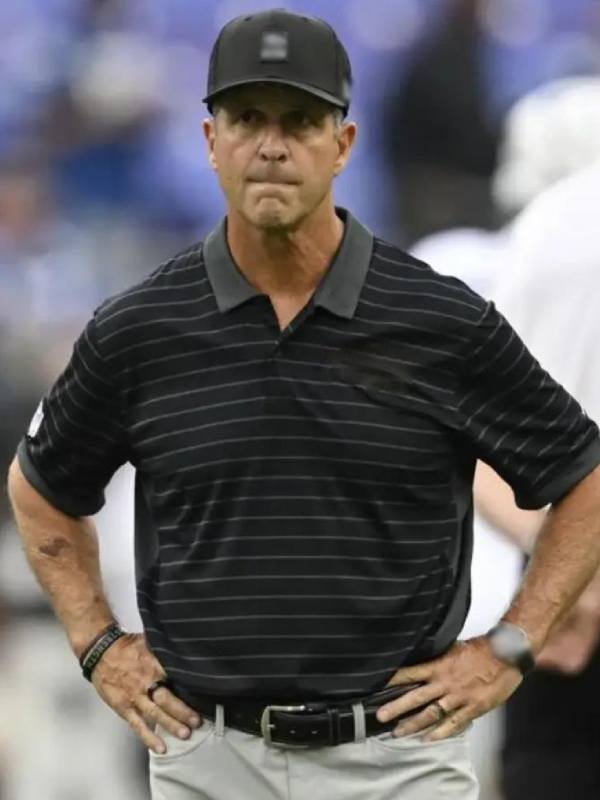 John Harbaugh NFL Preseason 2025 Black Polo Shirt Clanton Jacket