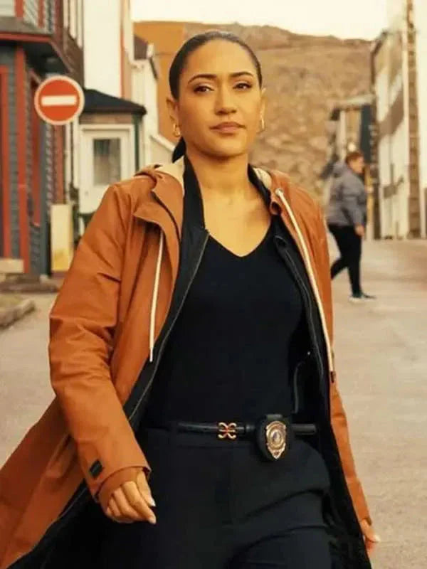 Joséphine Jobert Saint-Pierre Brown Hooded Coat Clanton Jacket