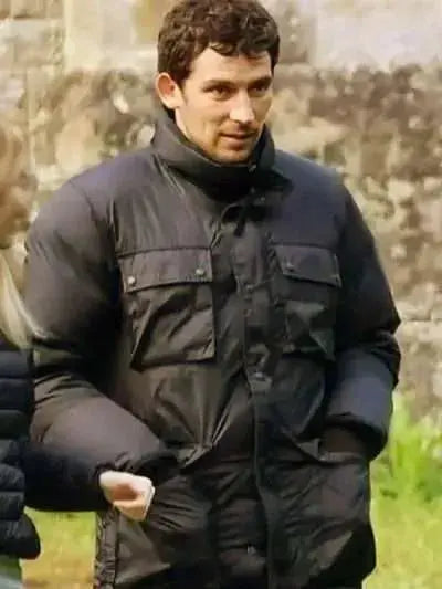 Josh O’Connor Wake Up Dead Man Black Puffer Jacket WorthVee