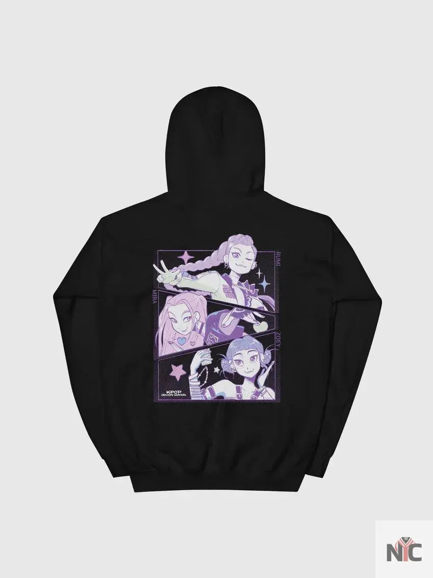 KPop Demon Hunters Huntrix Black Hoodie Clanton Jacket