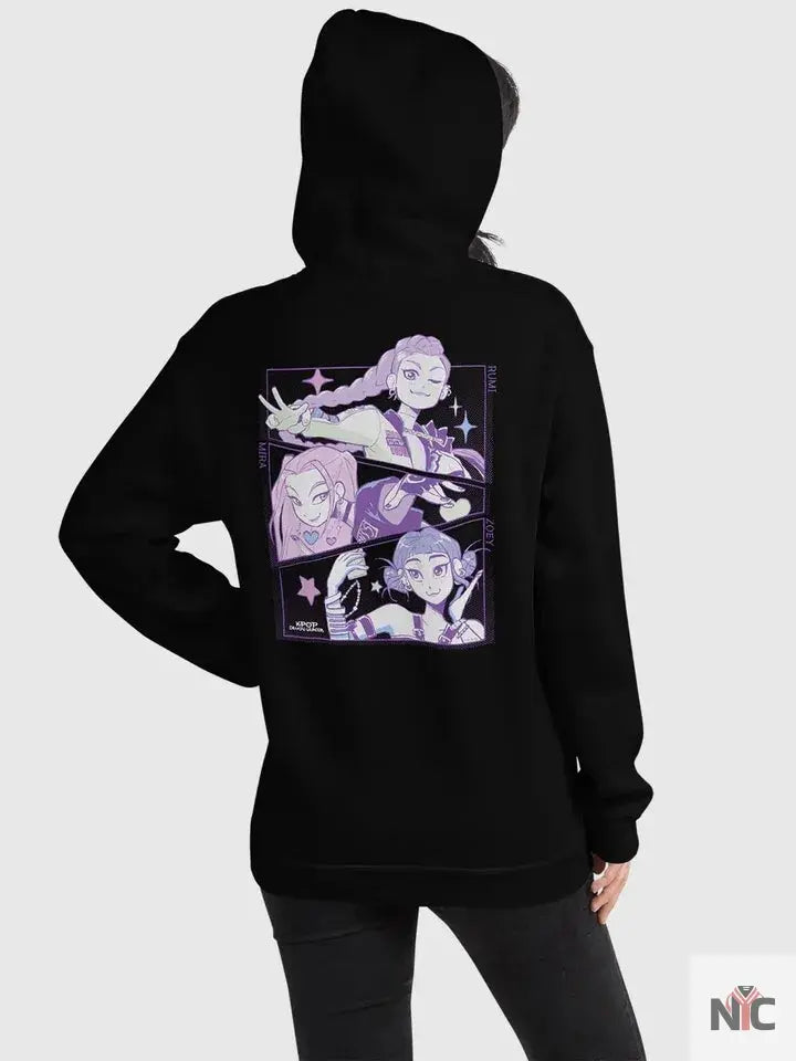 KPop Demon Hunters Huntrix Black Hoodie Clanton Jacket
